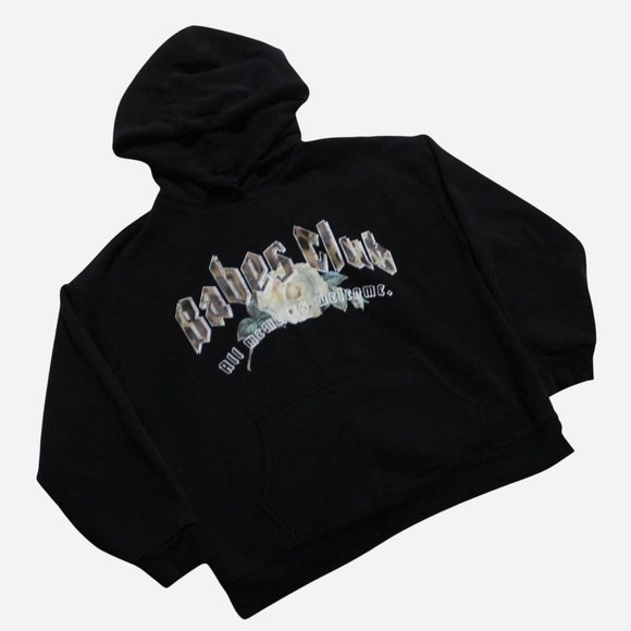 Tops - Womens Y2K Style Skater Brunette The Label Oversized Baggy Babes Club Hoodie